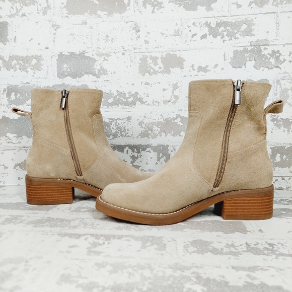 New Lucky Brand LK-Kazey Tan Suede Leathe Ankle Boots M170 - Picture 5 of 11